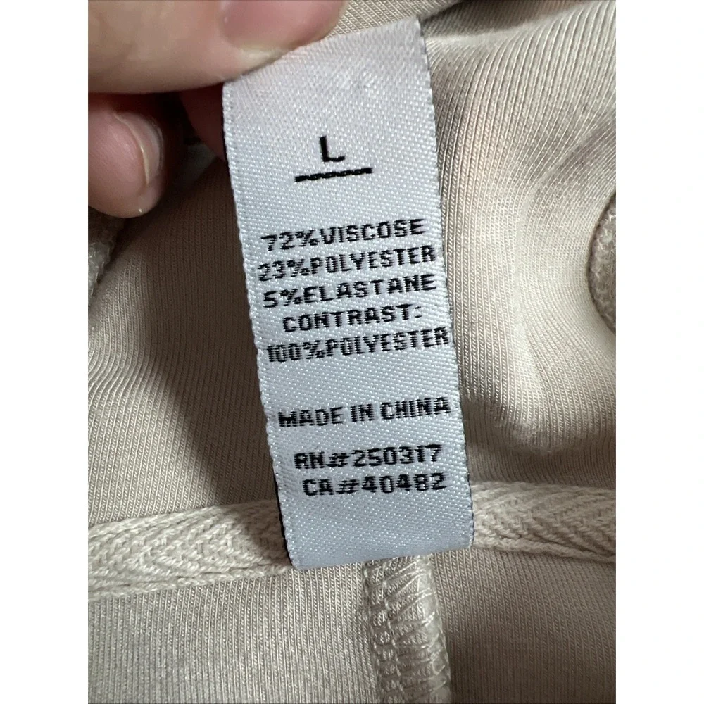 Varley Hawley Dull-Zip Double Soft‎ Hoodie Sweatshirt Pullover Size Large Beige - Picture 5 of 8
